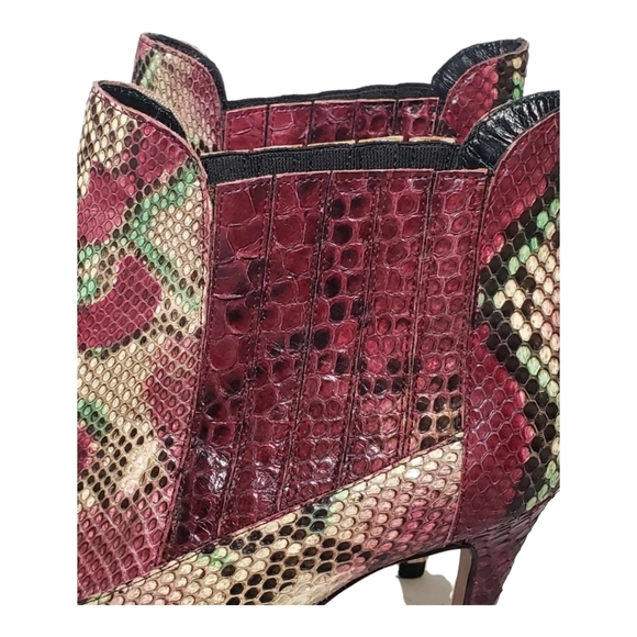 Francesco Sacco Python Skin Ankle Boots SZ 38.5 Made in Italy NEW - Picture 4 of 15